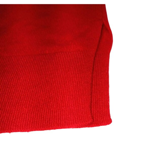 Halogen 100% Cashmere Crew Neck Sweater Red Womens Small Cozy Christmas Holiday - Picture 2 of 7